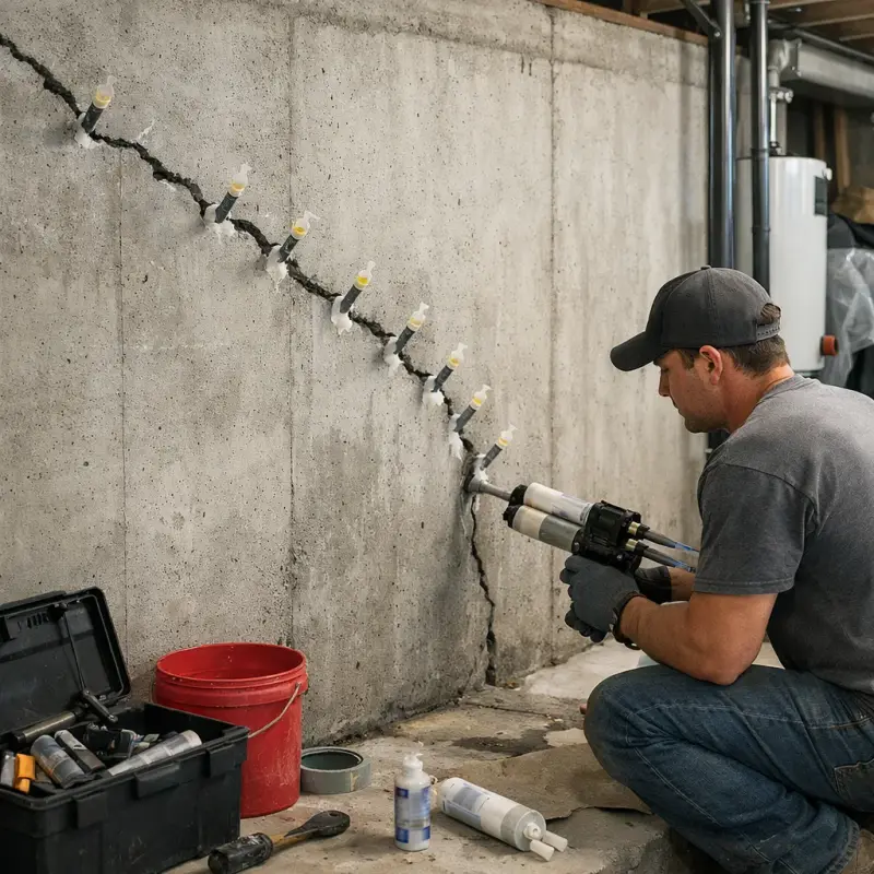 Basement Wall Crack Repair Allen